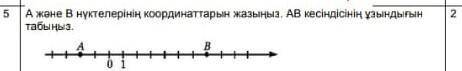 А және В нүктелерінің координаттарын жазыңыз.АВ кесіндісінің ұзындығын табыңыз.​
