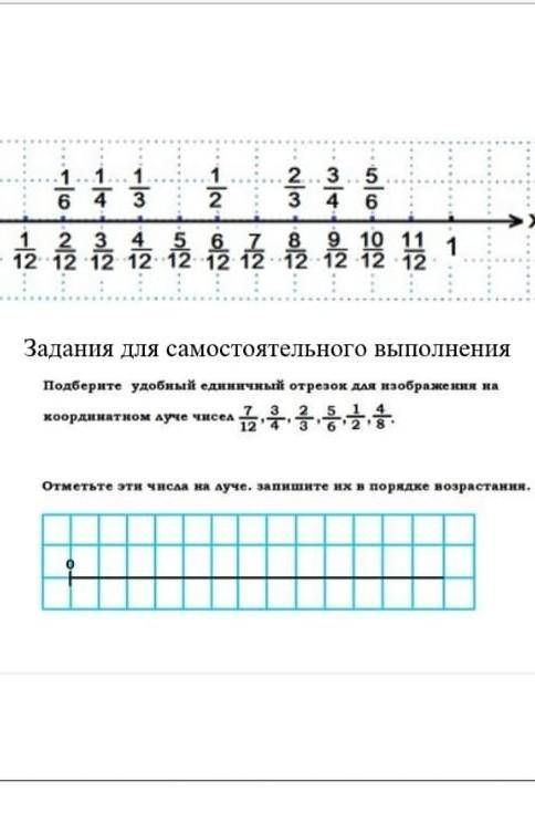 подберите удобный единичный отрезок и отметь на нем дробь 4/8​