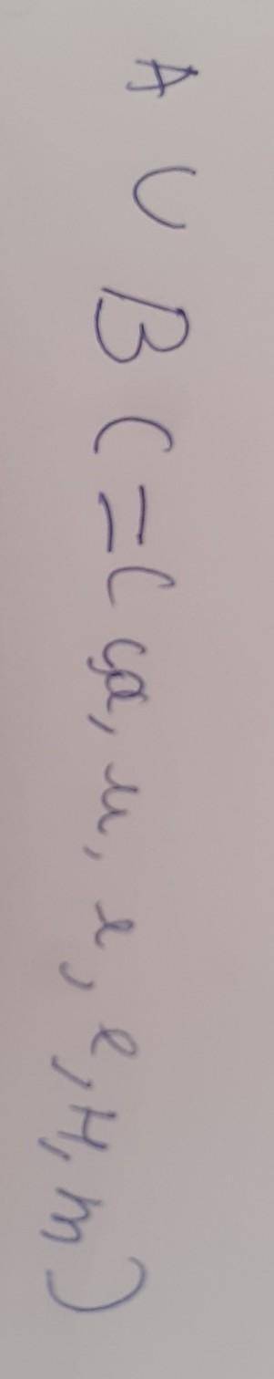 Запиши элементы объединения множеств.A = {с, а, н}, B = {с, а, л, е, м}, C = {н, а, т, с}.​