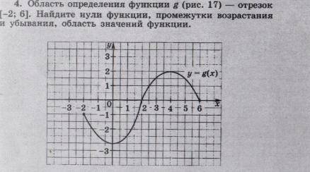 Найдите нули функции,промежутки возрастания и убывания,область значений функции...