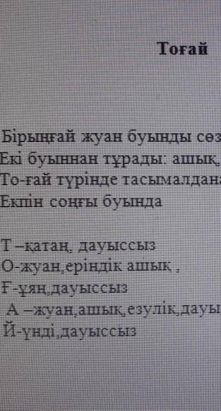 Ал мен үшін орыны бөлек, жаныма жақын - күз мезгілі сөзін талдау суреттегідей талдау әр сөзге​