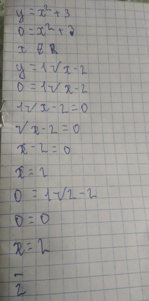 Знайти множину значень функціїy = x²+3;y = 1 √x - 2 - 2​