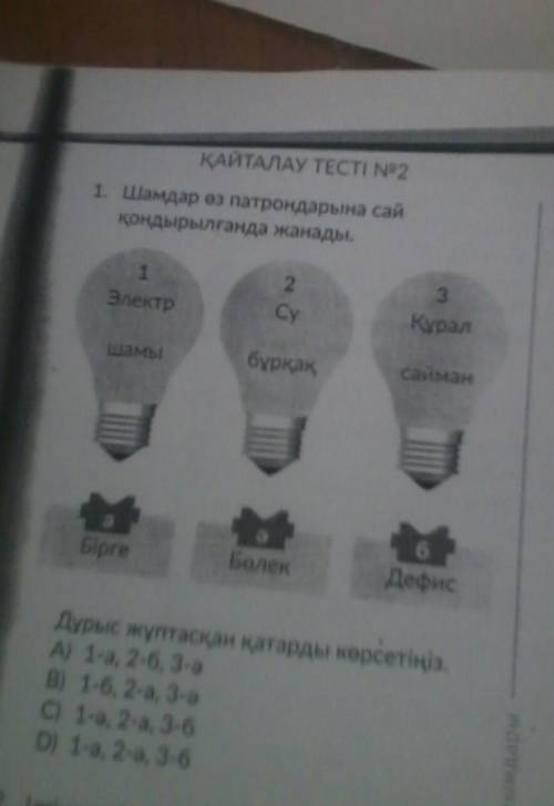 Шамдар өз патрондарына сай қондырылғанда жанады ​