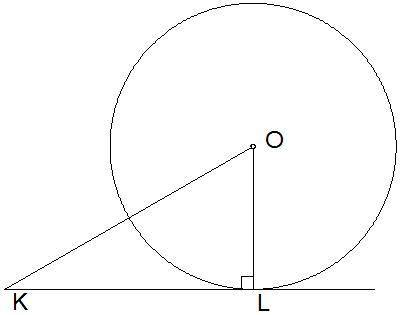 ∢ K = 30°. Отрезок касательнойLK = 2,2√3 дм.Найди длину окружностиC= π дм.(Если необходимо, ответ ок