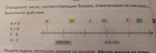 Определите числа ,соответствующие буквам ,отмеченным на числовой оси.выполните действия.