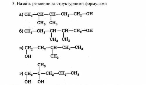 Назвіть речовину за структурною формулою a) CH₂ - CH -CH-CH2 - CH2 -OH|СН31СН3​