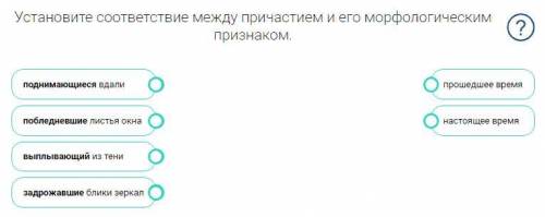 Установите соответствие между причастием и его морфологическим признаком.