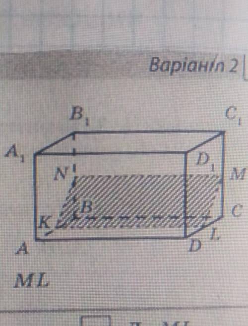 1.Укажіть пряму, яка паралельна прямій ML А. BCБ KLВ. MNГ. KNД. MLЗа малюнком2.Укажіть відрізок, яки