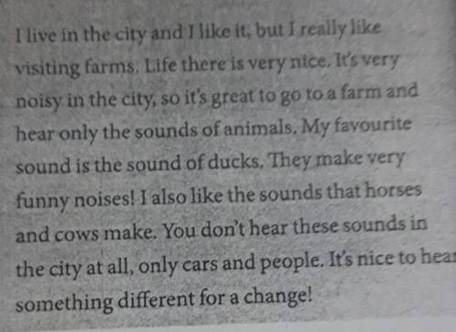 3 This person ... A doesn't like city life at all.B thinks horses make funny noises.C likes the soun