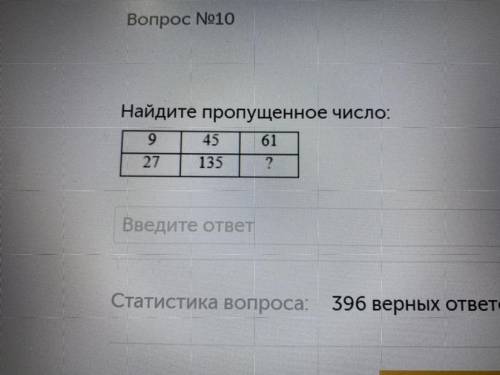 Найдите пропущенное число: 61 9 27 45 135 ? Олимпиада!