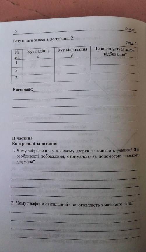 1. Промінь падаючий, промінь відбитий та перпендикуляр,проведений в точці падіння променя, лежать в