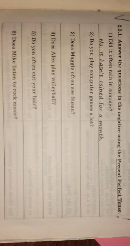 Sect 2.3.1. Answer the questions in the negative using the Present Perfect Tense.1 Did it often in​