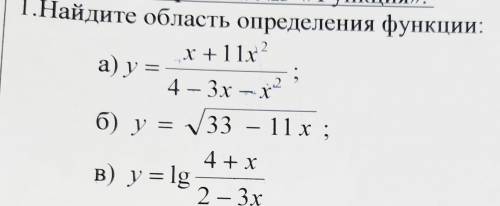 Найдите область определения функции.