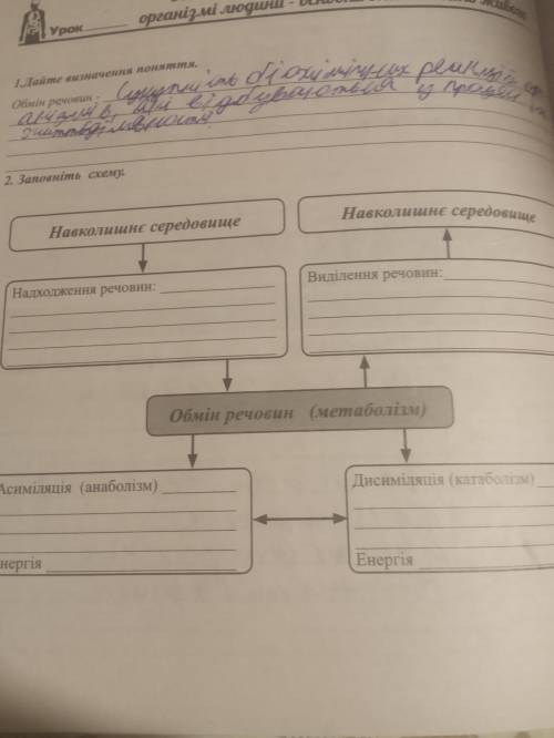 Заповніть схему навколишнє середовище