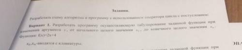 с вариантом. Составить программу по заданию, но с постусловием, параметром и предусловием