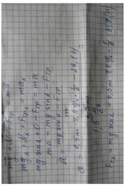 Тело массой 5,6 кг скользит по наклонной плоскости с углом наклона 60°, Чему равно ускорение тела, е