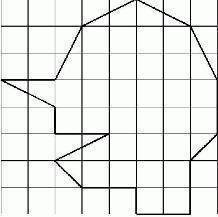 На клетчатой бумаге с размером клетки 1×1 изображена фигура. Найдите её площадь. Плачу