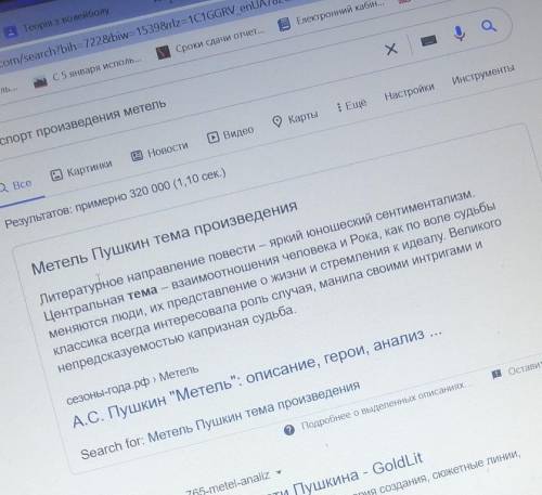 Паспорт произведения Метель