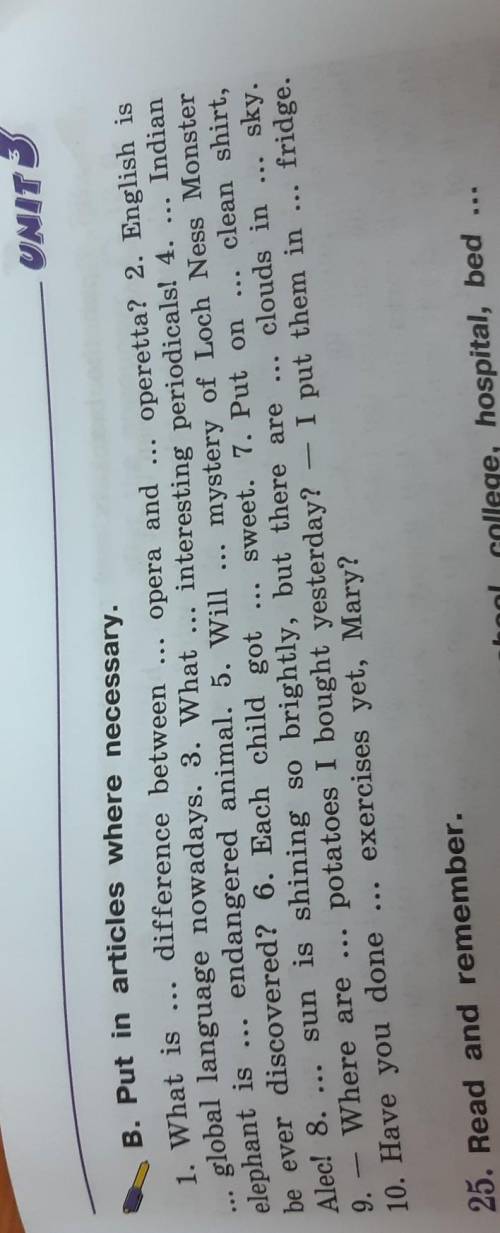 B. Put in articles where necessary​