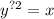 {y}^{?2} = x