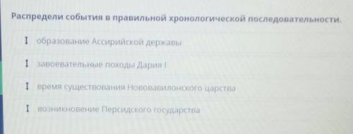 Распредели события в правильной хронологической последовательности. І образование Ассирийской держав