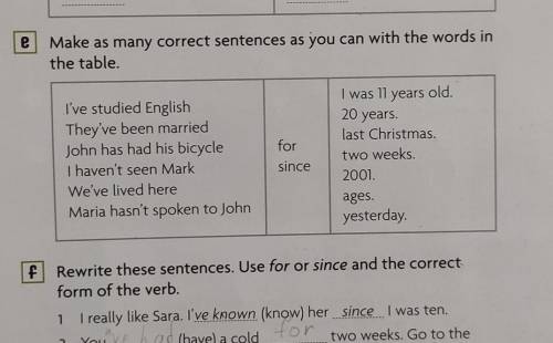 Make as many correct sentences as you can with the words in the table.​