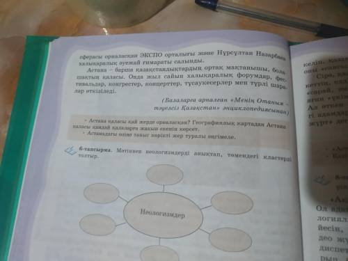 Көмек керек катты 15б берем қазақ тілі: 62бет 6тапсырмаМәтіннен неологизмдерді анықтап төменгі класт