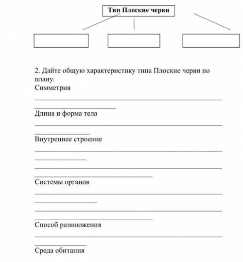 задания Составьте Схему классификации Типа плоских червей 3 задание выпишите определение понятий: Дв