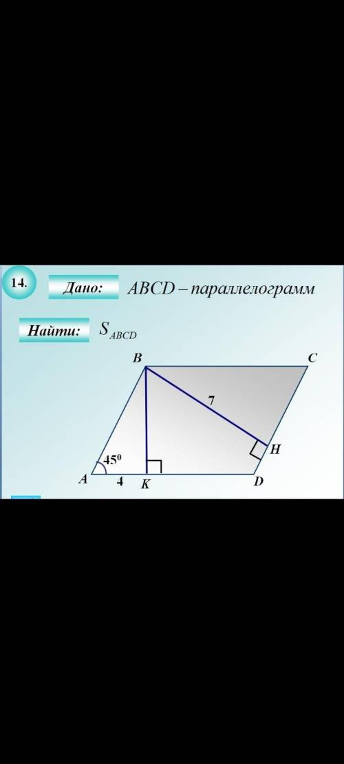 Дан параллелограмм ABCD. Найти Sabcd