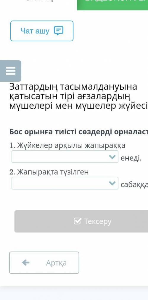 Бос орынға тиісті сөздерді орналастыр ​