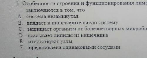 Особенности строения и функционирования лимфатической системы человека заключается в том что​