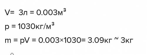 Рассчитайте массу 3 л молока​