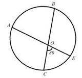 Найдите градусные меры дуг AB и CE, если AB на 20° больше CE. 70° и 90° 60° и 80° 80° и100° 90° и 11