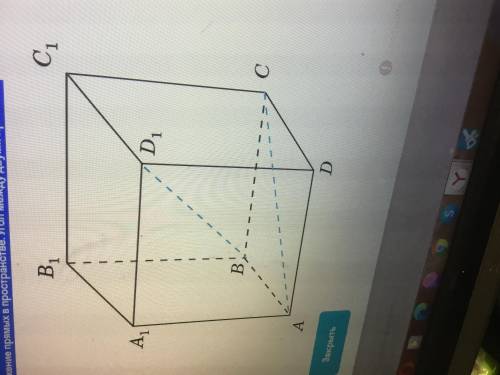 На рисунке изображен куб. Докажите что прямые а)A1D1 и DC, б)AC и BD1-являются скрещивающимися.
