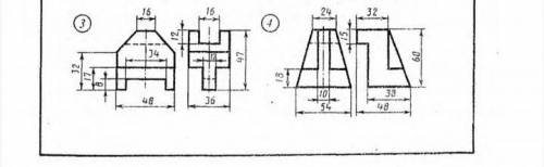 К каждой из двух проекций нарисовать третью проекцию и аксонометрию (изометрия