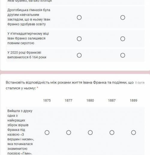 ТЕСТ: ІВАН ФРАНКО: ЖИТТЄВИЙ ТА ТВОРЧИЙ ШЛЯХ. ЗБІРКА З ВЕРШИН ТА НИЗИН