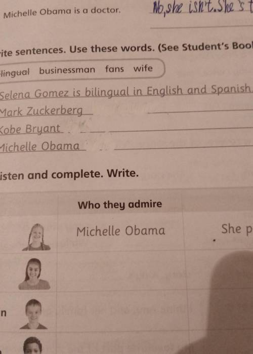 Write sentences. Use these words. (See Student's Book page 35 Степ берген адамға лайк басып 5 звёзда