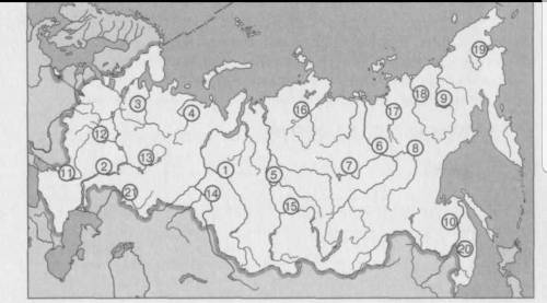 География России 8 класс,нужно написать реки которым соответствуют цифры(все)​