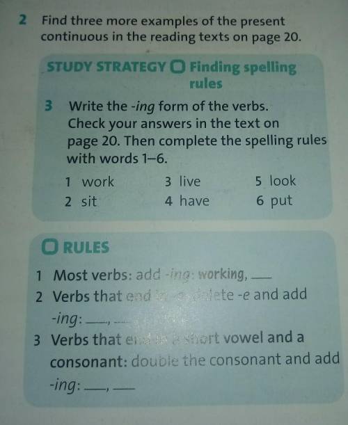 2 Find three more examples of the present continuous in the reading texts on page 20.STUDY STRATEGY