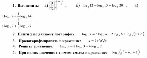 с алгеброй Вычислить:A)(1/2)^6log½ 2;Б) log8 12-log8 15+log8 20В) 3 log , 2- 1/2log , 64 2 4 log, 2