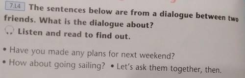 7.14 The sentences below are from a dialogue between two friends. What is the dialogue about?Listen