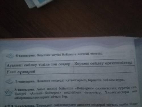 6-тапсырма.Оқылым мәтіні бойынша кестені толтыр. 6 сынып. 72 бет. 5 тапсырма дан истеу керек.