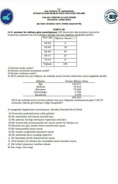 matematik çözümüburadaki soruların çözümü 2010 yılı sofralık zeytin üretim miktarı 5 ayın bölgenin o