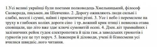 Розставте розділові знаки. Підкресліть однорідні члени речення (як підмети, додатки, обставини, озна