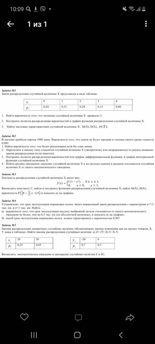 Контрольная:Случайные величины и их задания. Основные законы распределения случайных величин.