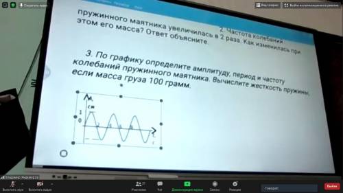 по графику определите амплитуду период и частоту колебаний пружинного маятника если масса груза равн