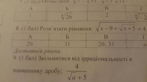 До ть розвязати 8(завдання) рівняння 10 клас алгебра ірраціональні рівняння