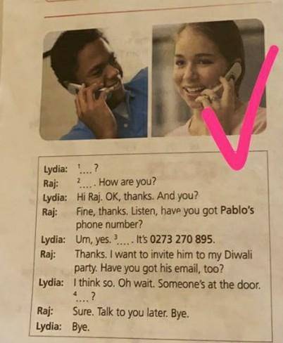 Useful language Just a minute. Hello?Can I call you back? Hi, it's Raj.Lydia: 1...?Raj:2 . How are y