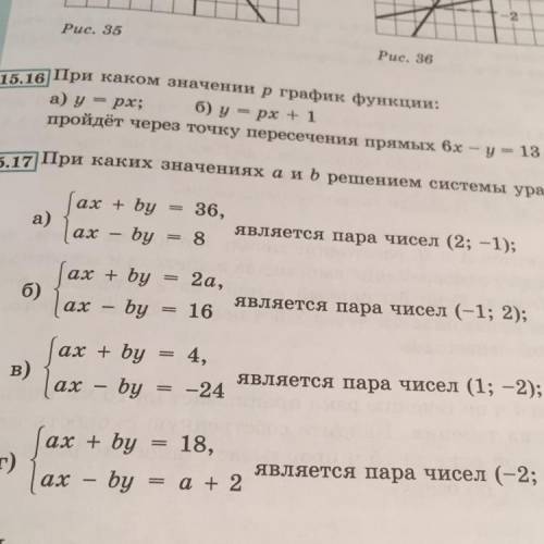 При каких значениях а и б решением систему уравнения ТОЛЬКО БУКВУ Б