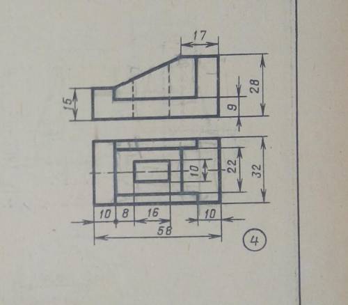начертить 3 вид чертежа, буду благодарен